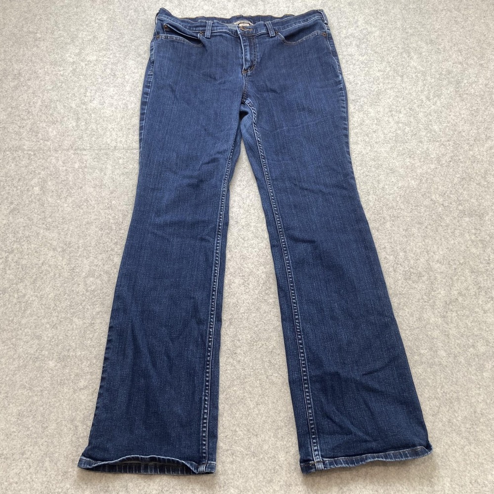 Duluth Trading Co. Bootcut Jeans Womens 14 (37x30) Blue Medium Wash Stretch
